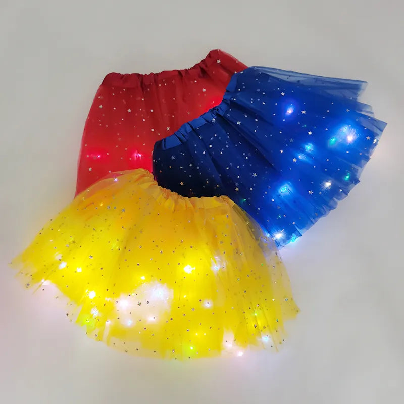 Girls Princess Skirts With Neon LED Glow